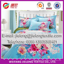 china T/C80/20 fabric pigment flower printed bedding set beautiful design